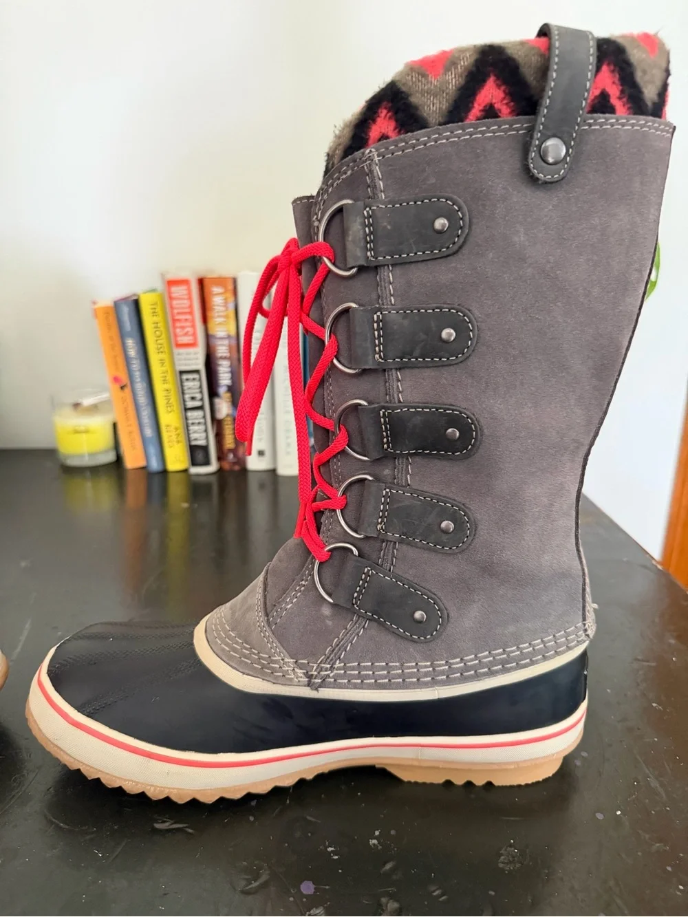Sorel Women's Gray and Pink Joan of Arctic Waterproof Winter Boots